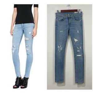 Rag & Bone The Skinny Jeans Size 28 La Costa Blue Distressed